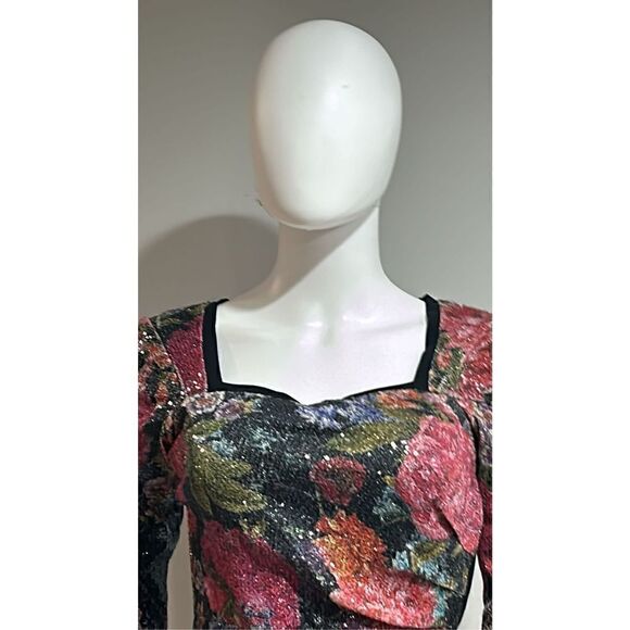 Chiara Boni La Petite Robe Cesarima Floral Sequined Cocktail Dress Size 4 (40) - Picture 5 of 11
